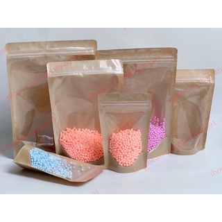 1kg túi zip giấy kraft đựng thực phẩm khô mặt trong - giấy nhìn thấy sản phẩm bên trong