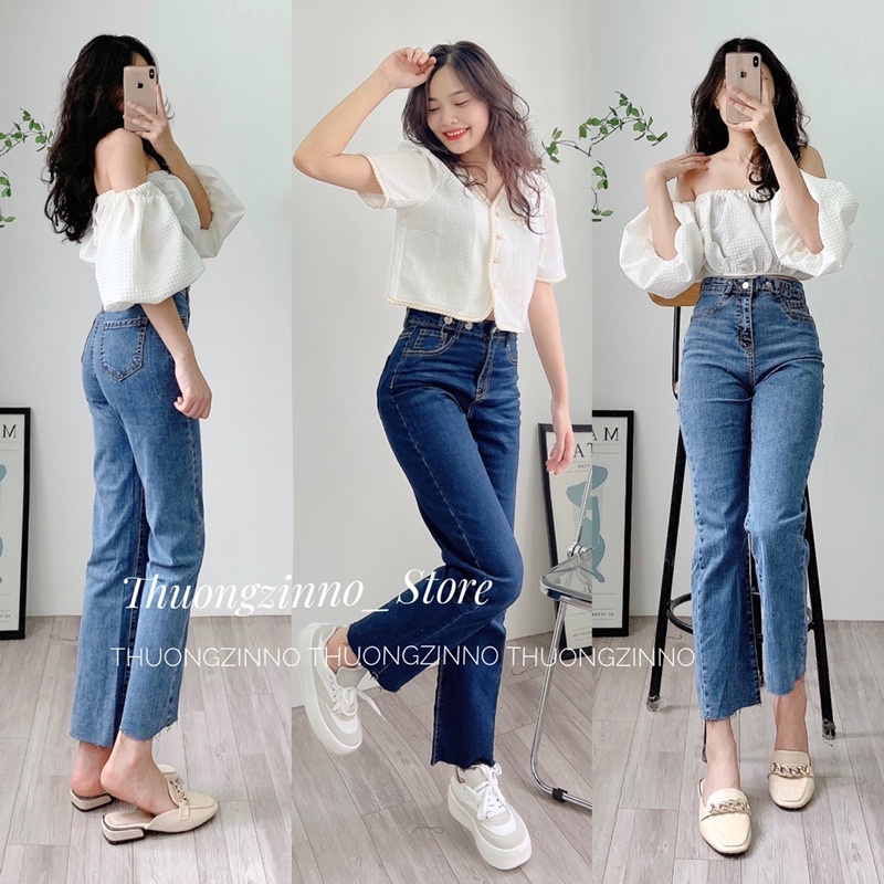 [Ảnh thật/Video]Quần ống đứng Kanguru thiết kế 2 cúc ngang  lạ mắt