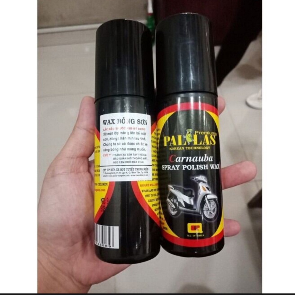 Chai xịt dưỡng bóng sơn xe máy Pallas Polish Wax 120ml