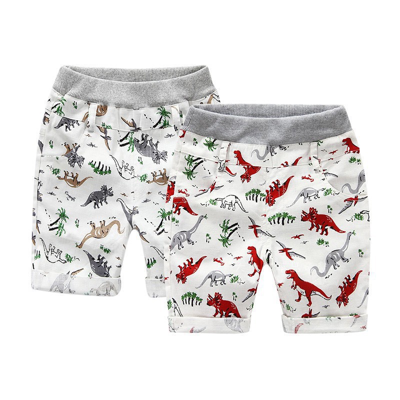 Quần short lưng thun họa tiết khủng long ngộ nghĩnh đáng yêu cho bé trai