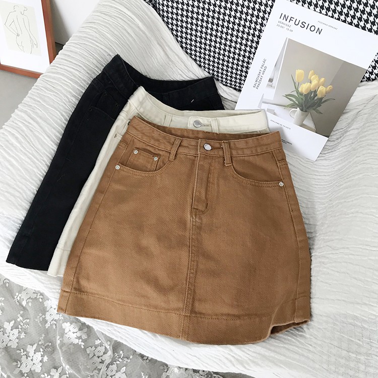 IELGY Chân váy jean Dáng Chữ a Thời Trang Cho Học Sinh