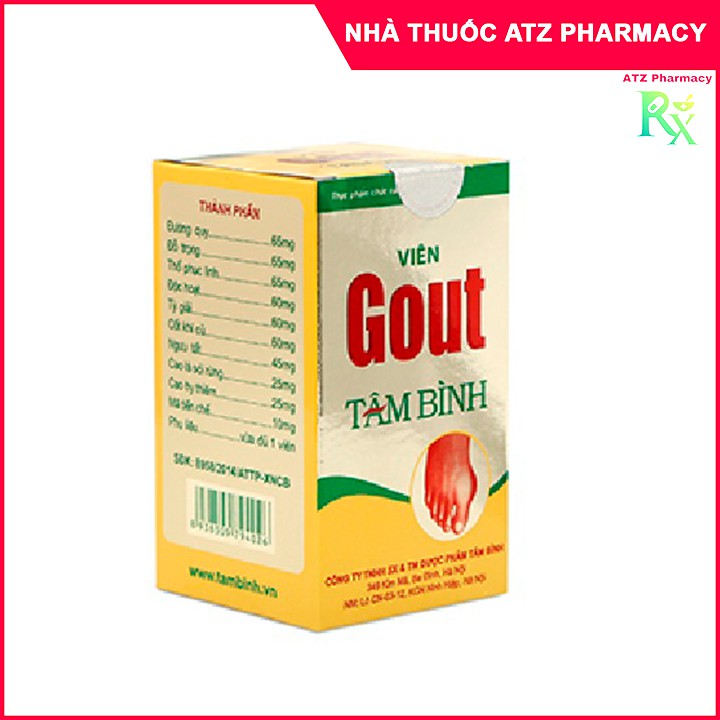 Viên Gout Tâm Bình hộp 60 viên- atzpharmacy