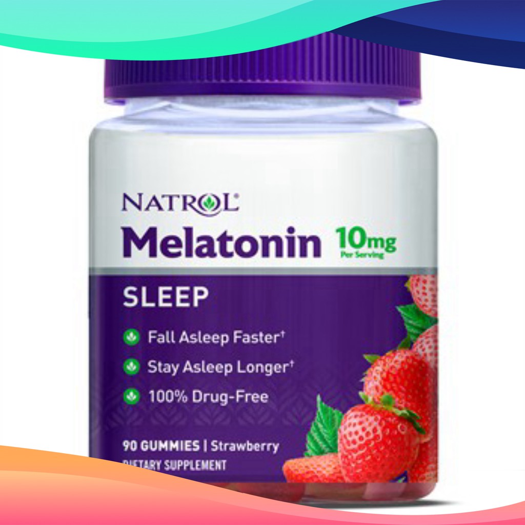 XẢ LỖ  Kẹo Hỗ trợ giấc ngủ  Natrol Melatonin Gummies ,vị Dâu tây, 10mg CỦ XẢ