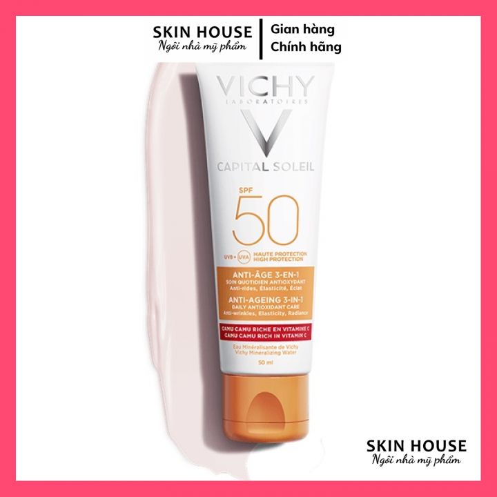 Kem Chống Nắng Ideal Vichy Capital Soleil Anti-Aging SPF50 PA+++UVA &amp; UVB 50ml