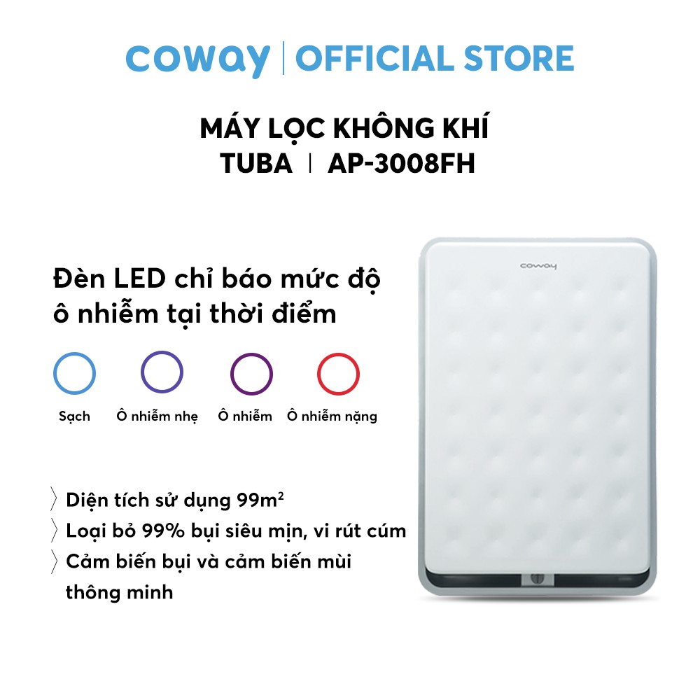 [Mã ELMALL1TR5 giảm 6% đơn 3TR] Máy lọc không khí Coway Tuba AP-3008FHH