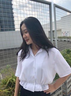 Áo sơmi croptop cổ pyjama