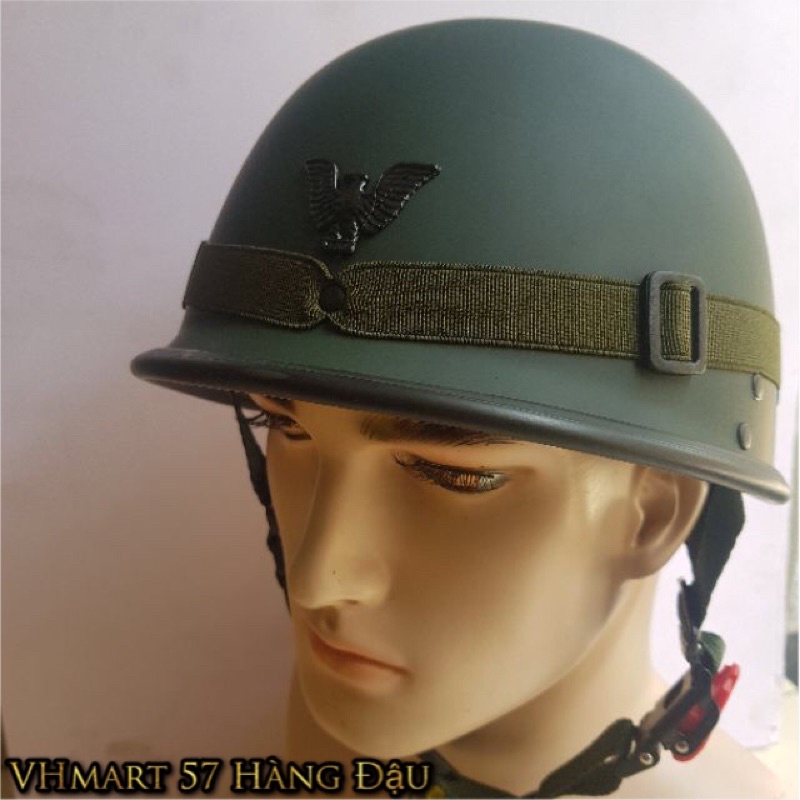 Mũ bảo hiểm lính Mỹ U.S không vành chính hãng🇱🇷