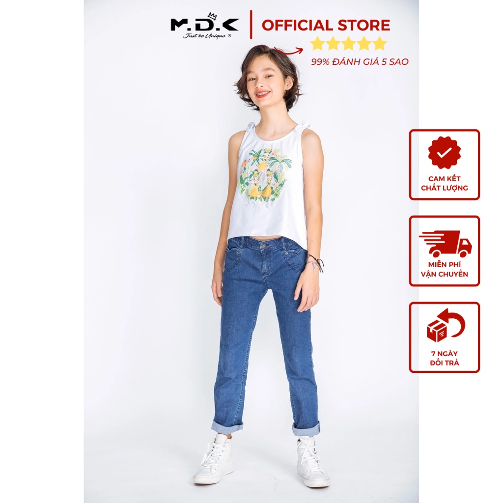 Quần Dài Bé Gái Heart pockets skinny jeans M.D.K - dễ thương, cá tính