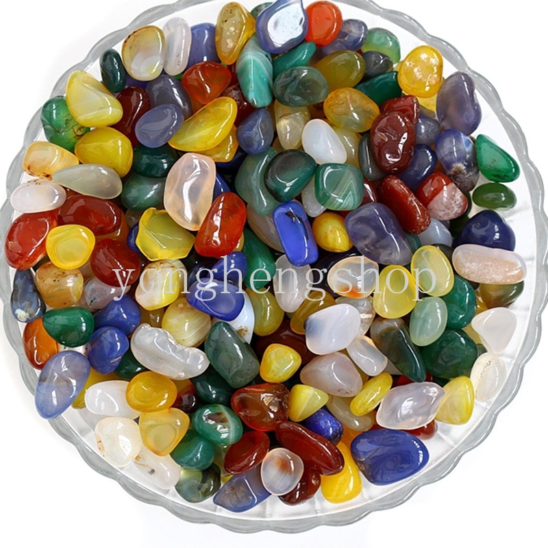 100g Đá Mã Não Tự Nhiên Nhiều Màu Trang Trí Bể Cá