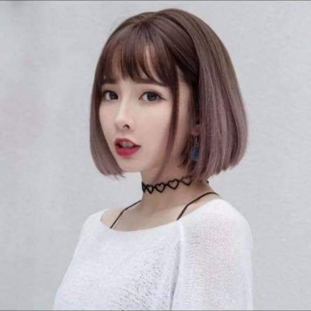 Tóc giả nguyên đầu cúp ,❤️❤️ FREESHIP ❤️❤️ nguyên đầu víc omber khói tím