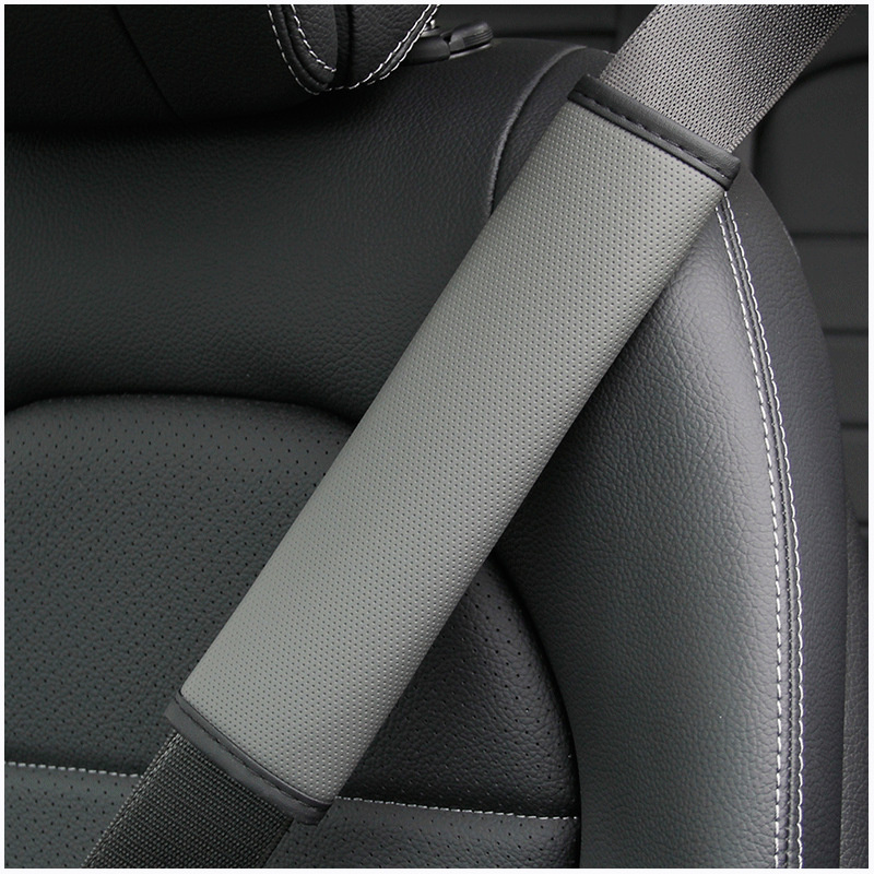 2 Miếng đệm bọc dây đai an toàn trên xe hơi từ da lỗ nhỏ cho PROTON X70 PERODUA MYVI AXIA WAJA WIRA