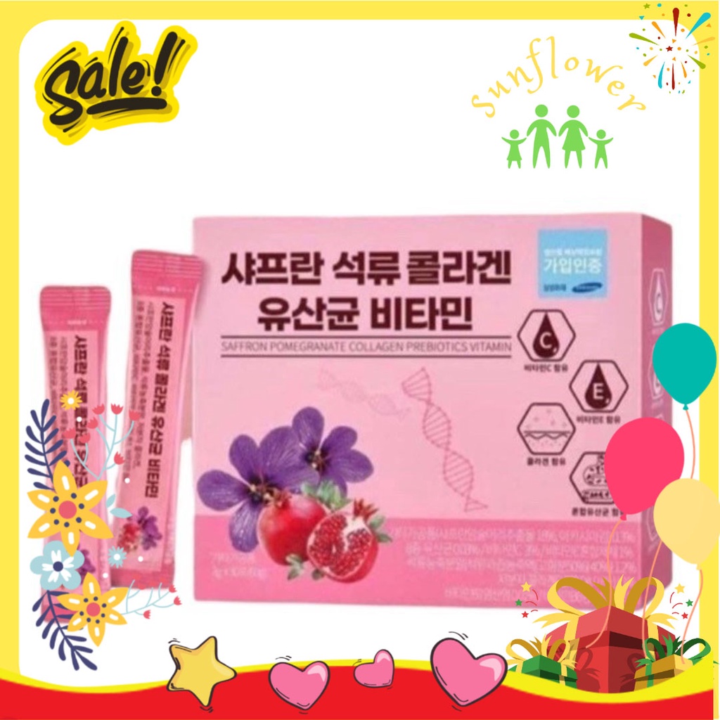 Collagen Uống Lựu Đỏ Nhụy Hoa Nghệ Tây Saffron Bio Cell Hàn Quốc mẫu mới