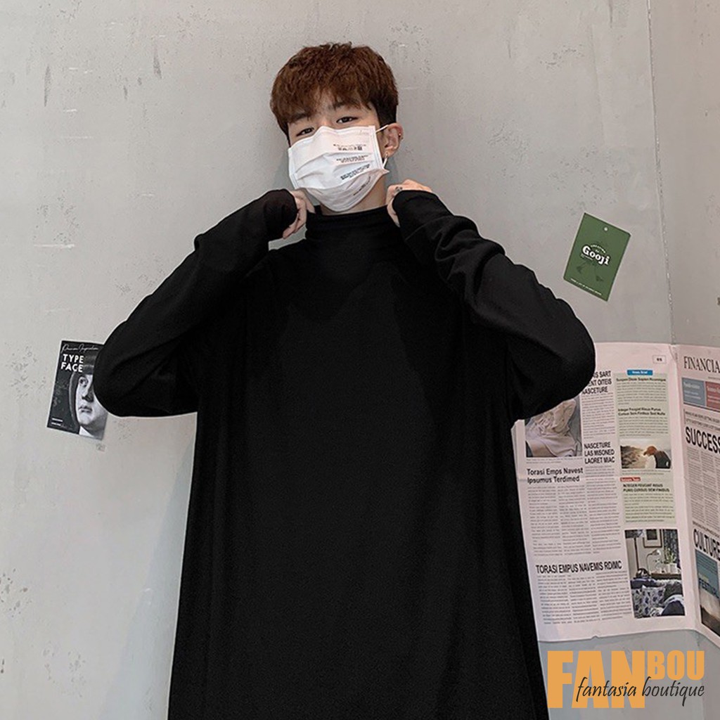 Áo thun cotton cổ lọ 4 phân tay dài nam - FANBOU | BigBuy360 - bigbuy360.vn