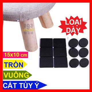 Combo 2 Miếng Cao Su Dán 15x10 cm, Miếng Lót Đệm Chân Bàn Ghế