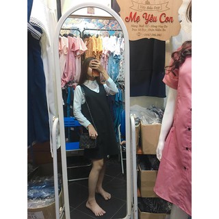 Sét Yếm bầu đen xẻ vạt (kèm áo) ( kèm ảnh thật )