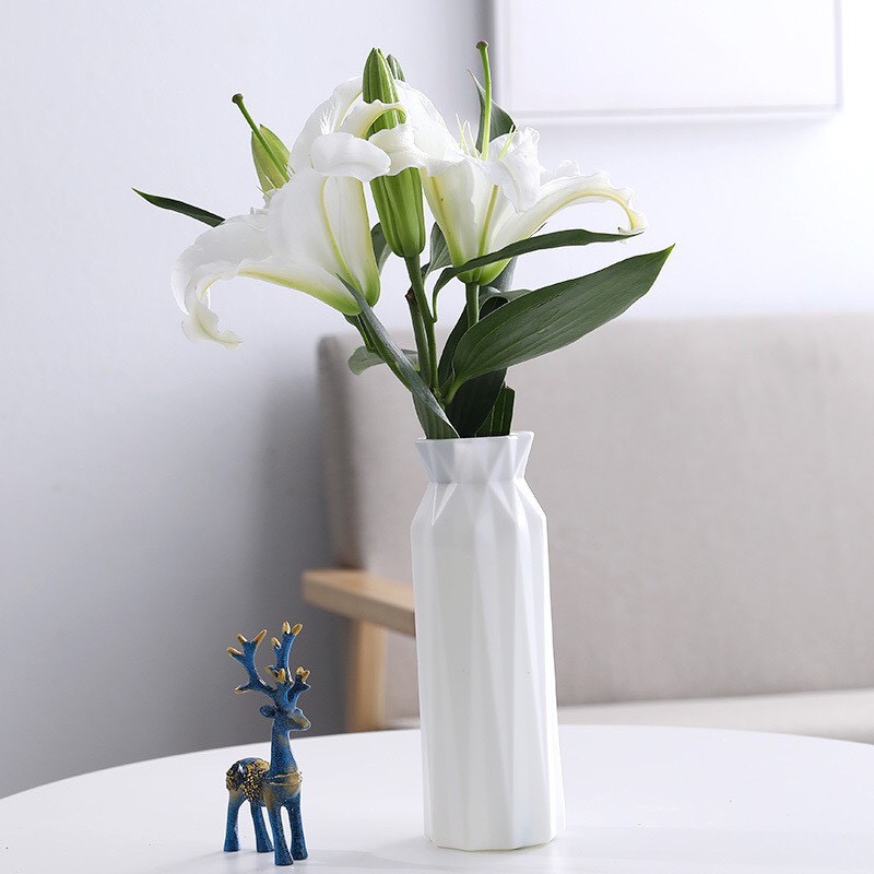 Lọ hoa nhựa, bình hoa nhựa, mẫu Múi Khế theo phong cách Bắc Âu tối giản và tinh tế trang trí góc phòng, bàn học, bàn ăn