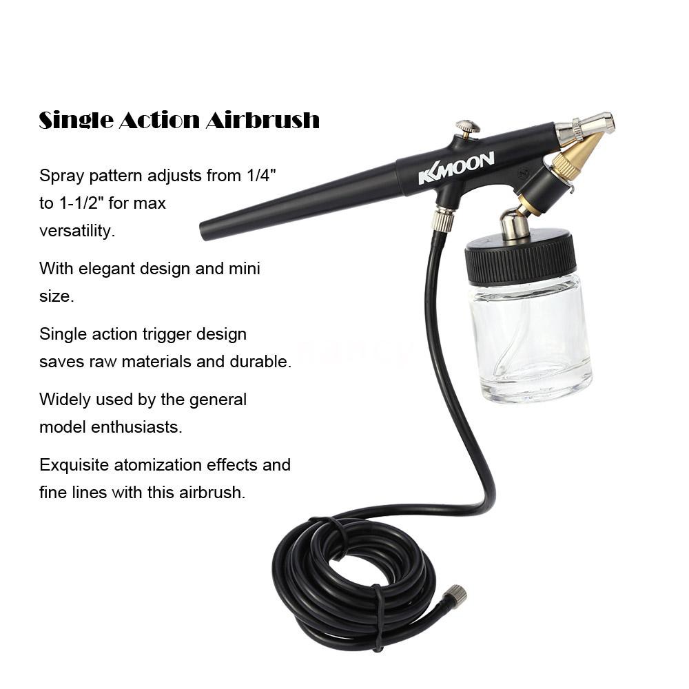 Súng phun sơn airbrush KKMoon đơn động tác dạng hút cho trang điểm/vẽ tranh/làm móng/xăm 0.8mm