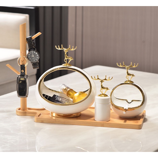 Hộp đựng tâm xỉa răng phong cách BẮC ÂU sang trọng bằng gốm sứ, hũ đựng bông tâm