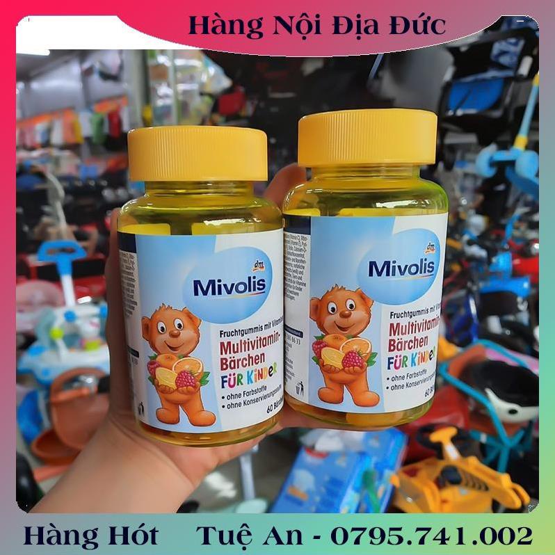 Kẹo Gấu Bổ Sung Vitamin Tổng Hợp Cho Trẻ Mivolis, Vị Trái Cây, 60 Viên - Nội Địa Đức Đủ Bill .