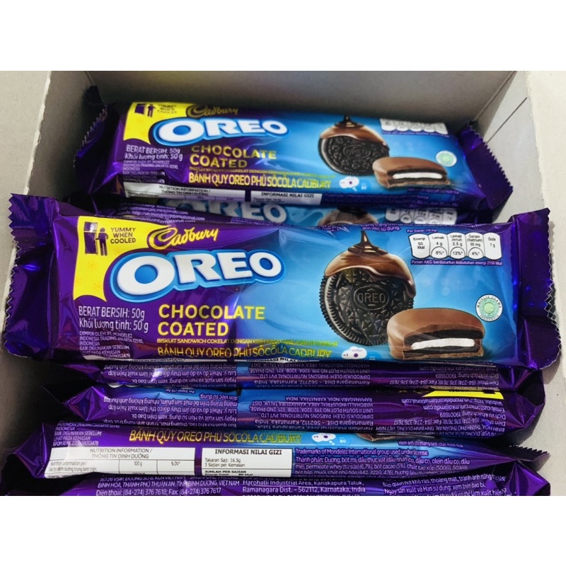 HỘP 10 THANH BÁNH OREO PHỦ SOCOLA CADBURY 500G