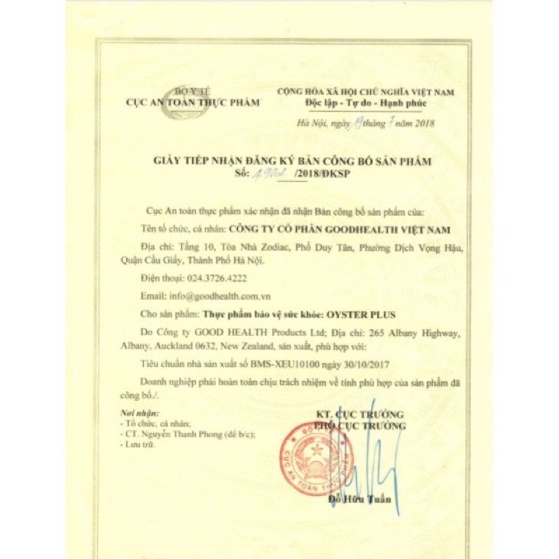 Tinh chất hàu New Zealand Good Health Oyster Plus - date 2025