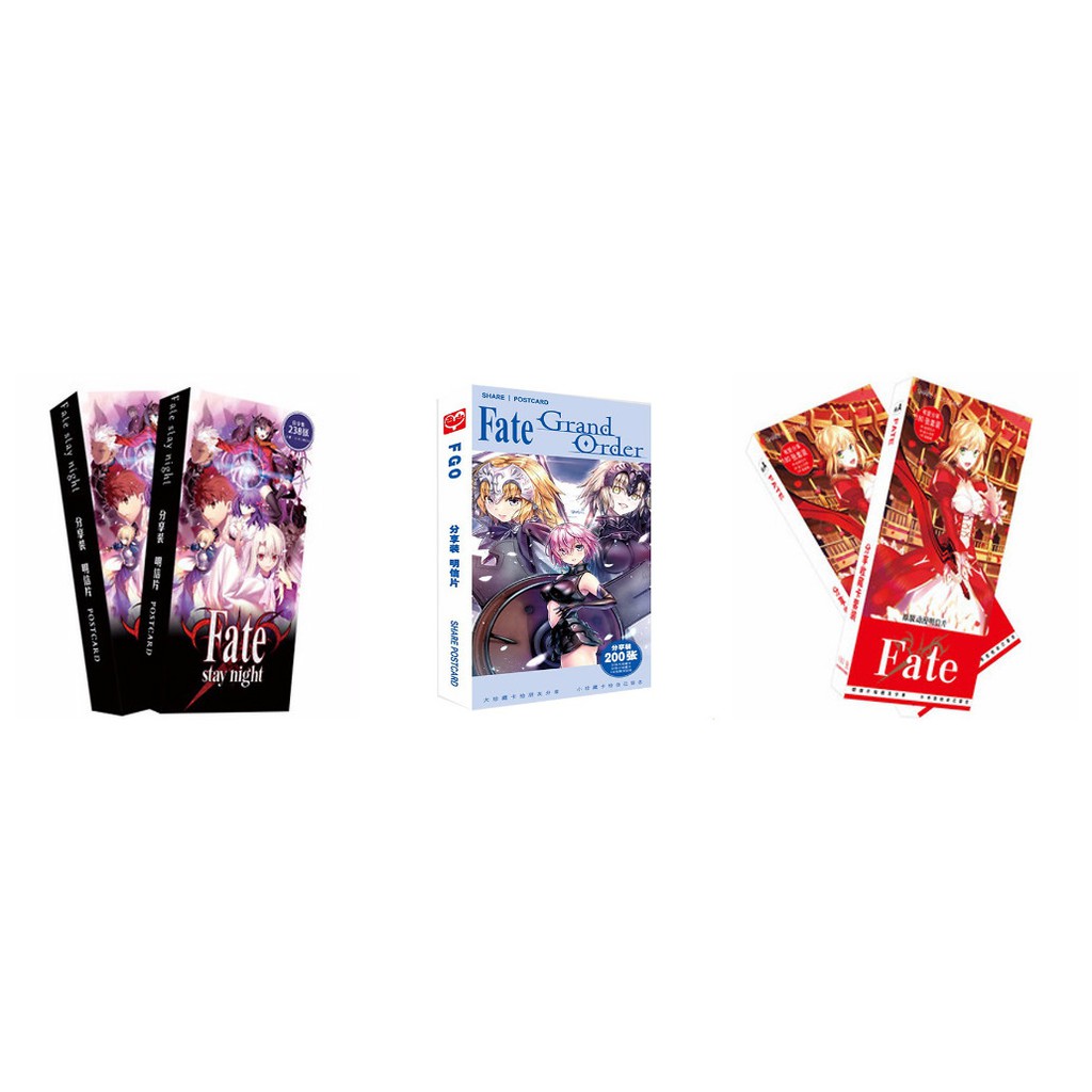 Postcard Fate stay night / grand order hộp ảnh bộ ảnh có ảnh dán + lomo + postcard bưu thiếp anime chibi