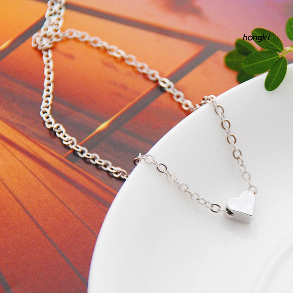 vòng cổ Hợp Kim Mặt Hình Trái Tim Đính Đá Xinh Xắn