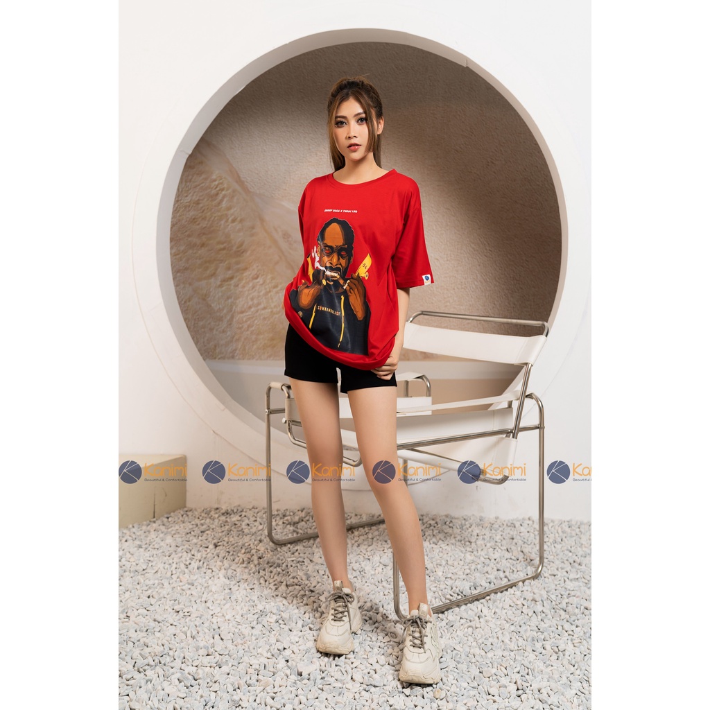 Áo thun, áo phông T LÀO tay lỡ phom rộng Ulzzang Unisex Kanimi 45-75kg