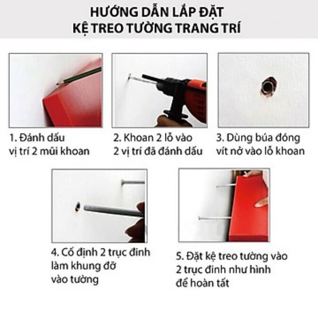 Kệ treo tường màu xoan đào giá rẻ[TẶNG FUll PHỤ KIỆN LẮP]