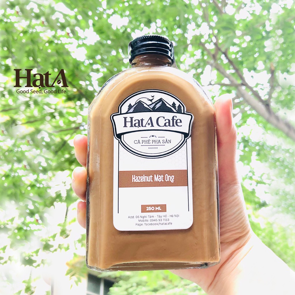 Cà phê sữa hạt dẻ mật ong Hạt A Cafe pha sẵn đóng chai 250ml