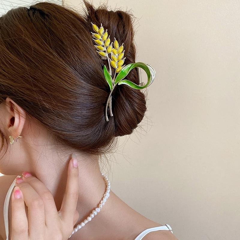 Kẹp tóc càng cua lúa mì kiểu dáng sang trong vintage T15