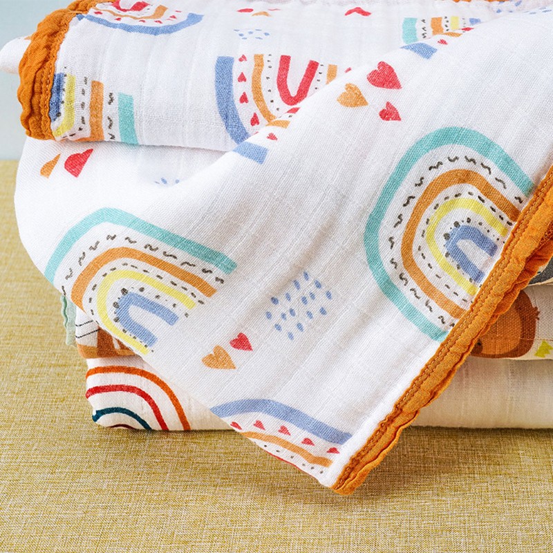 Chăn Cotton Màu Sắc Cầu Vồng Xinh Xắn Cho Bé