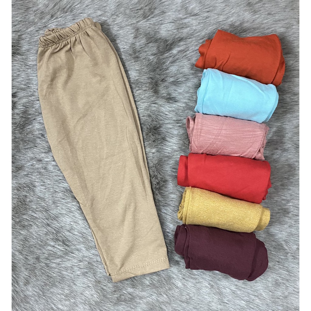 Set 10 quần dài cotton len tăm trơn cho bé trai bé gái từ 8-18kg