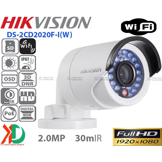 Combo 1 camera ip wifi HIKVISION DS-2CD2020F-IW 2mp và 1 thẻ nhớ kingston 32Gb