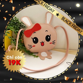 Túi đeo chéo MINI cho bé gái hình Thỏ Dễ Thương có kéo khóa phong cách Hàn Quốc