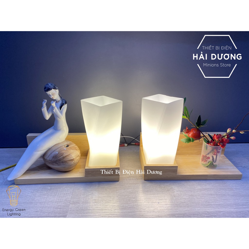 Đèn Tường Kệ Gỗ Chao Thủy Tinh Hiện Đại DT-3024 - Trang Trí Căn Phòng - Energy Green Lighting - Đã Bao Gồm Bóng LED