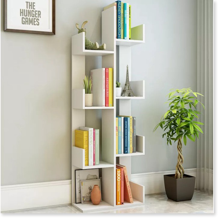 Kệ Sách Gỗ Nghệ Thuật Hình Cây. Kệ Sách Xương Rồng 8 Ngăn Lắp Ghép Siêu Đẹp 📚