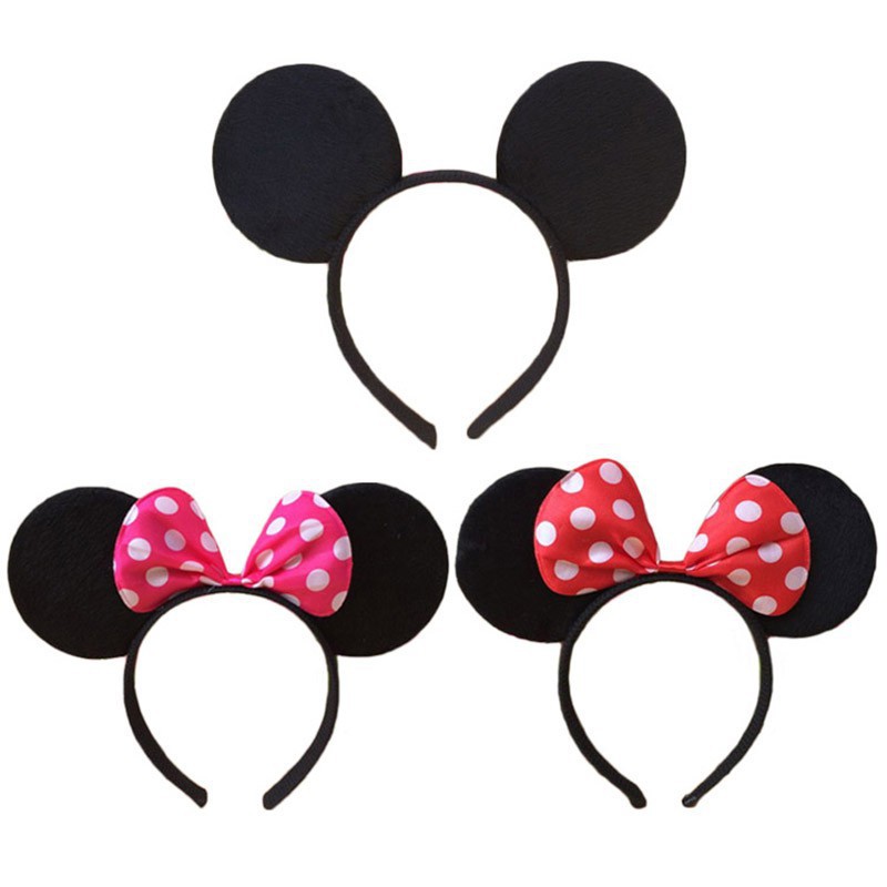 Băng đô cài tóc hình tai chuột Mickey và Minnie dễ thương cho bé