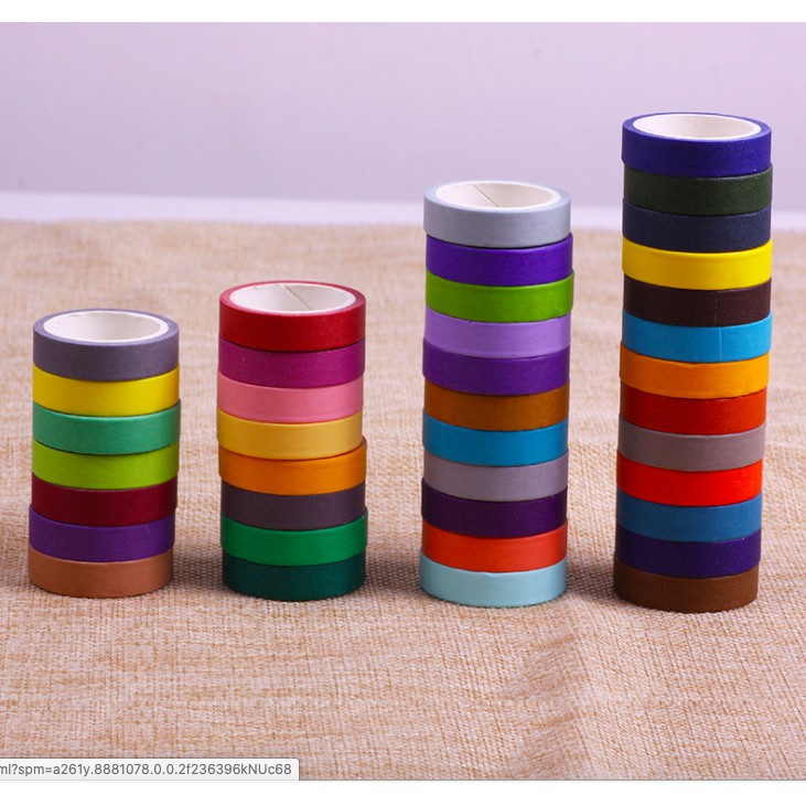 Z0608 Băng Keo Cầu Vồng Trang Trí Diy, Washi Tape Dài 4 Mét Bukao