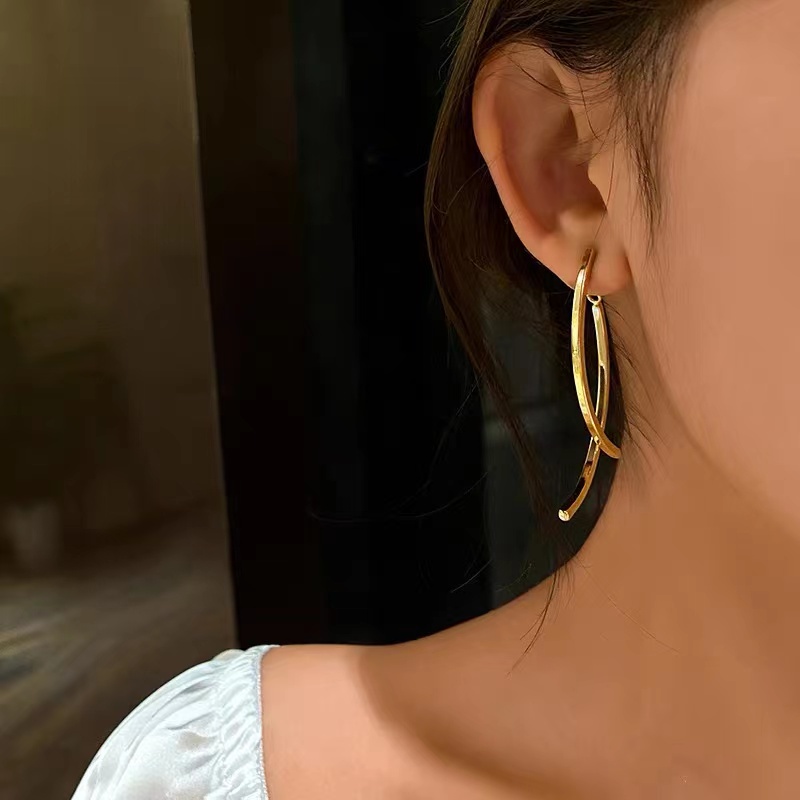 Khuyên Tai Dạng Kẹp Bằng Thép Titan Cao Cấp Không Gây Dị Ứng Phong Cách Hàn Quốc 2021
