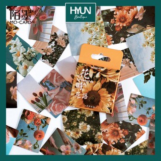 Hộp 46 Sticker dán họa tiết Hoa lá Vintage trang trí Sổ tay Bullet Journal DIY Hyun Boutique
