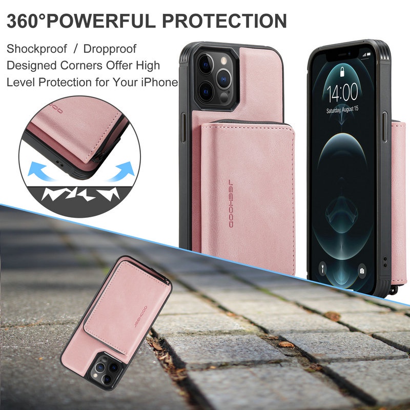 Apple Bao Da Điện Thoại Nắp Gập Kiểu Ví Có Khóa Kéo & Ngăn Đựng Thẻ Cho Iphone 7 8 Plus X Xs Xr11 12 Mini Pro Max Ốp