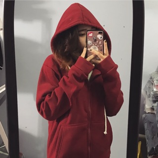 Áo Hoodie Khoác Đỏ đô