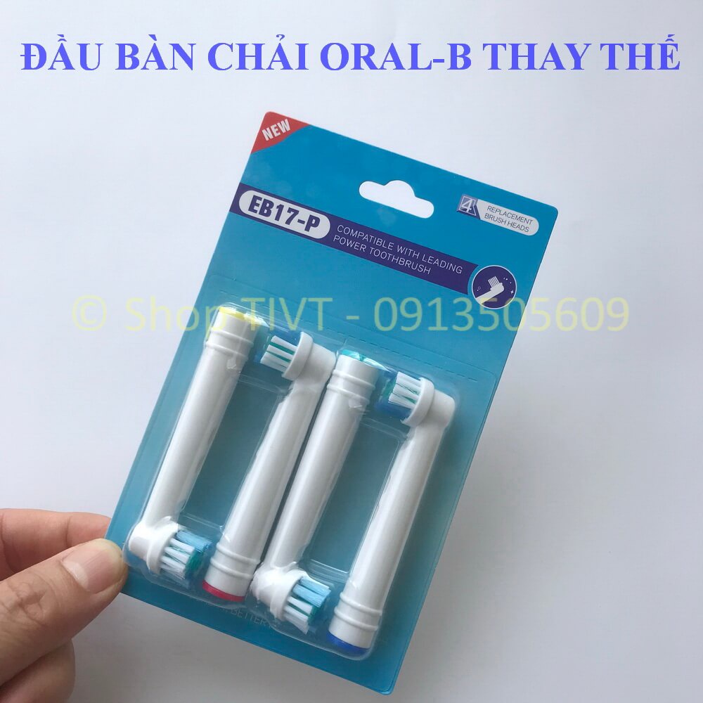 Bàn chải tiêu chuẩn lắp cho máy Oral-B, đầu bàn chải điện bộ 4 cái, nhiều loại phù hợp răng-Shop TIVT