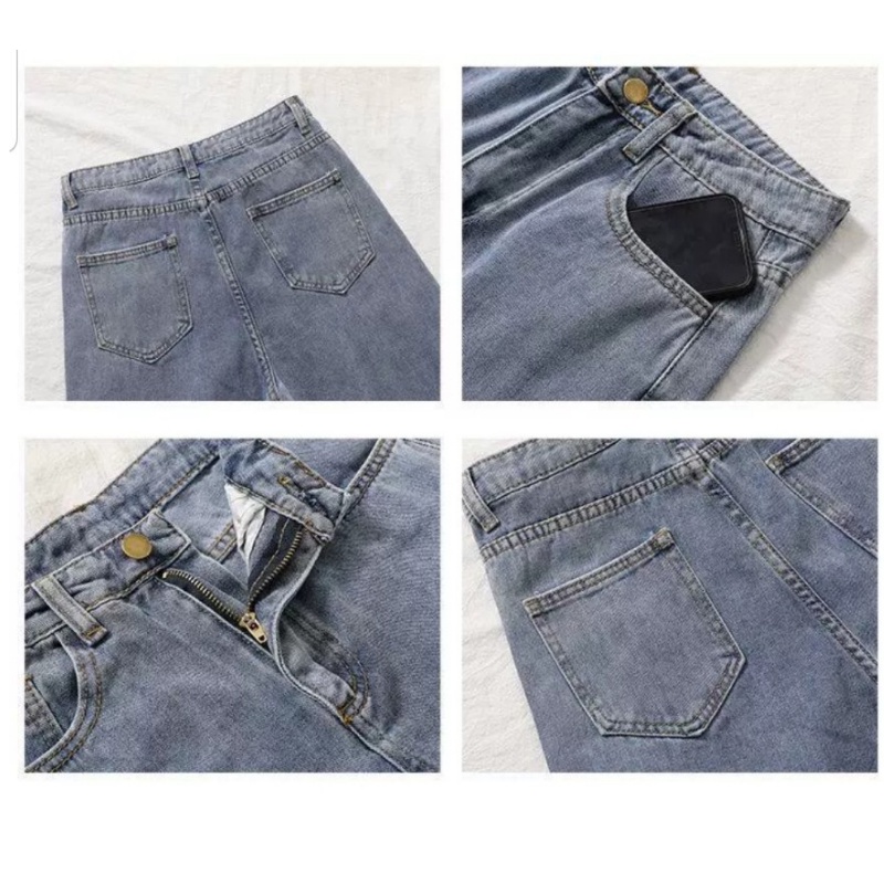 Quần Jeans nữ, Quần Jeans baggy xanh sáng ống suông, rộng, hottrend 2021-Trend Clothing!