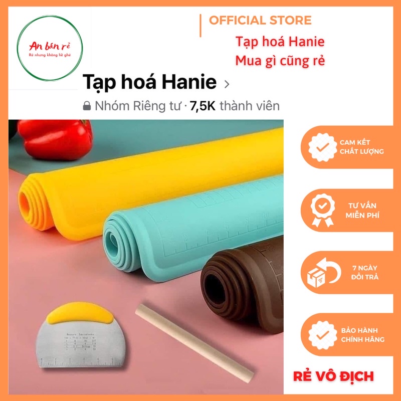 SET THẢM SILICONE 3 MÓN LÀM BÁNH CÁN BỘT SIZE TO
