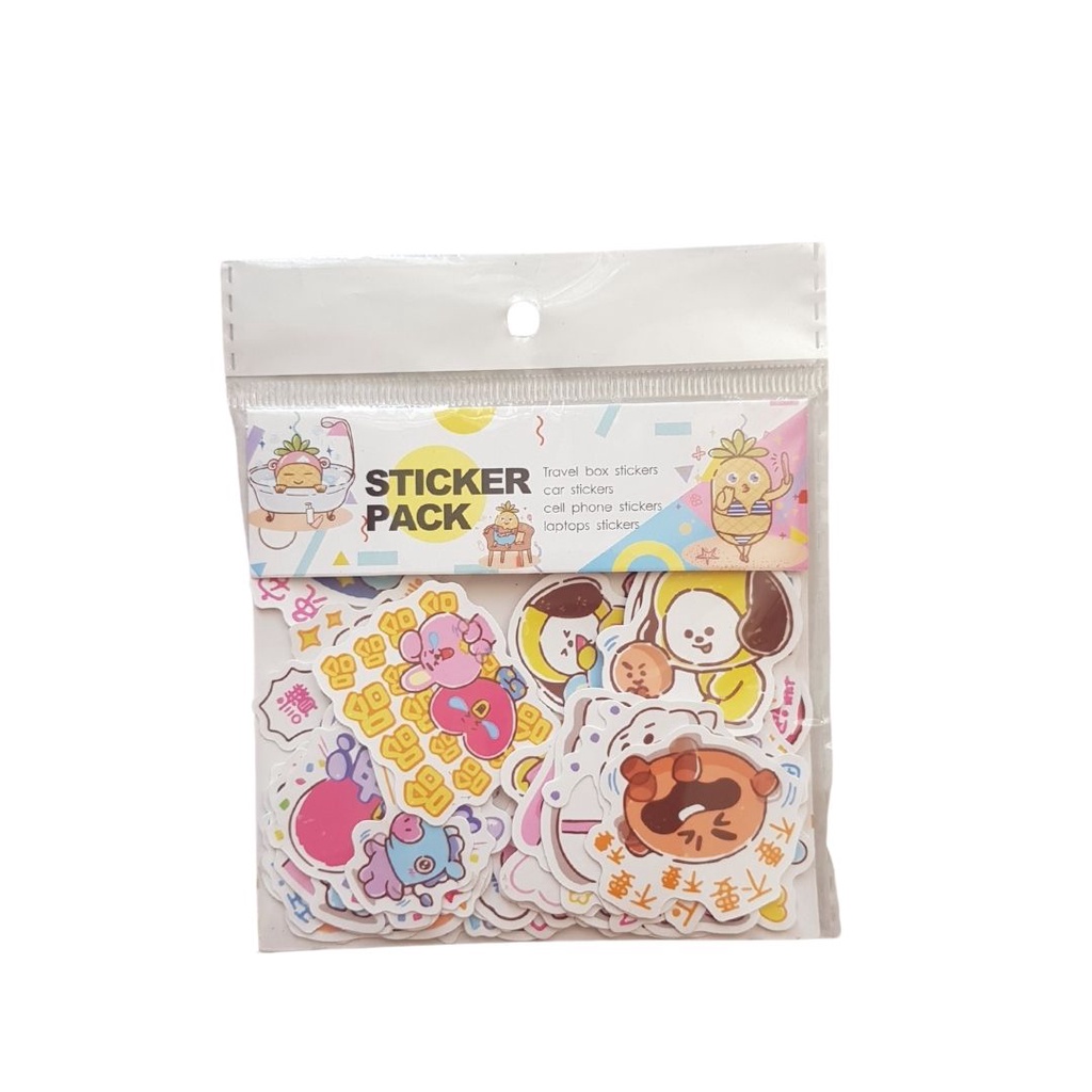 Stickers mini BT21 linh vật BTS ban nhạc KPOP 40 miếng không thấm nước