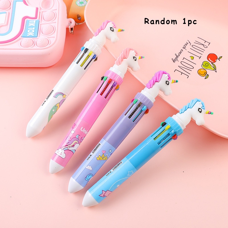 Bút Bi 10 Màu Hình Kỳ Lân Dễ Thương