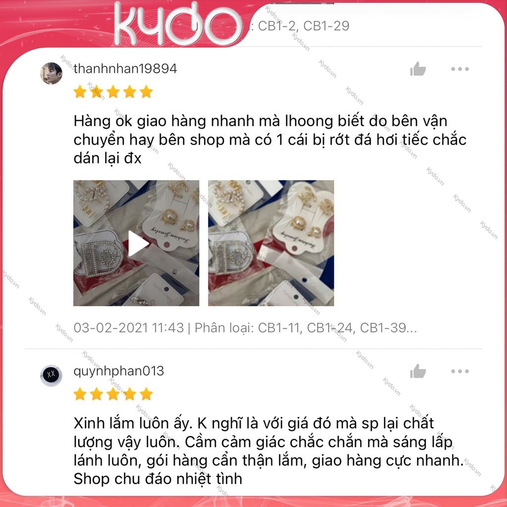Cài áo đính đá cài túi xách tag áo nữ siêu xinh cho nàng Kydo - Phụ kiện nữ Hàn Quốc 2021 CB1