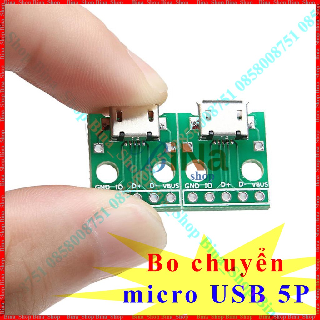 Bo chuyển micro USB 5 Pin DIP